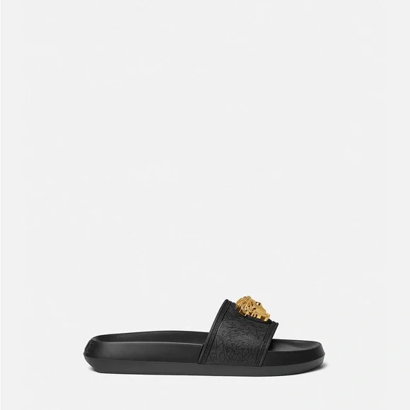 NWT Versace La Medusa Pool Slides! La Medusa Rubber Sliders | VERSACE US main image 4
